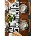 thumbnail image 5 of Black Grey Geometric Table Runner Modern Abstract Art White Tablerunners 16 x 72 Inch, Table Decorations Tabletop Scarf for Summer Gathering Holiday Farmhouse Kitchen Dining Decor, 5 of 6