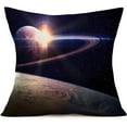 thumbnail image 3 of Universe Planet Throw Pillow Covers 18x18 Inch Cotton Linen Astronomy Themed Pillows Decorative Pillow Cases Pack of 4 Pillowcases Cushion Cover for Sofa Couch (Planet 4Pack, 18"x18"), 3 of 6