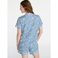 thumbnail image 3 of Joyspun Women's Dreamy Soft Collection Notch Top and Shorts Pajama Set, 2-Piece, Sizes XS-3X, 3 of 7