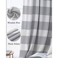 thumbnail image 3 of Grey Stripe Kitchen Curtains Modern Simple Geometric White Striped Cafe Short Curtains for Bathroom Blackout Window Curtain Grommet Small Window Treatment Drapes for Bedroom Living Room 27.5"x39"x2, 3 of 9