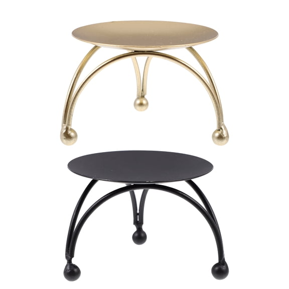 USHOBE Creative Iron Candlestick Chic Round Table Top Decorative Holder 2Pcs