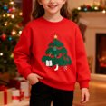 thumbnail image 2 of Toddler Sweatshirts for Girls Crew Neck Christmas Tree Print Long Sleeve Pullover For Fleece Top Soft Casual Outfit Sweatshirts Fall Fashion Clothes Size 3-4T, 2 of 9