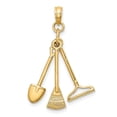 thumbnail image 4 of 10k Yellow Gold Gardening Tools Pendant for Women or Unisex, Nature Inspired Rake Shovel Broom Charm Necklace Symbolizing Hard Work and Growth, Outdoor or Hobby Jewelry, 4 of 7