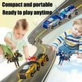 thumbnail image 2 of 2 in 1 Collision Transforming Dinosaur Car Toy, Dinosaur Transformer Car, Transform into Dinosaurs, Fun Collision Transforming Cars for Boys & Girls Party Favors Blue+Golden, 2 of 7