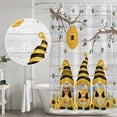 thumbnail image 4 of Yellow Bees Gnomes Shower Curtain, Waterproof Shower Curtains for Bathroom, Spring Floral Branches Wooden Washable Fabric Bathtub Curtain Set Bath Decor with 12 Hooks 72"x78", 4 of 6