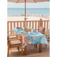 thumbnail image 2 of 60x102 Inch Outdoor Tablecloth with Umbrella Hole Zipper Rectangle Turtle Rectangular Tablecloths Outside Waterproof Coastal Blue Ocean Sea Coral Starfish Shell Patio Table Cover for Picnic Party, 2 of 8
