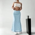 thumbnail image 6 of Womens Floral Chiffon Maxi Skirt 2026 Summer High Waisted Flared Elegant Long Skirts for Women, 6 of 6