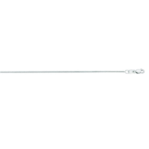 14k White Gold 1.0mm Sparkle-Cut Gourmette Chain With Lobster Clasp Necklace - 1.8 Grams - 18 Inch