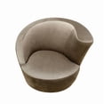 thumbnail image 5 of Pasargad Home Cortina Velvet Upholstered Swivel Base Crescent Chair, Mocha, 5 of 9