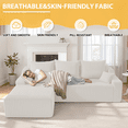 thumbnail image 4 of HARIPUL 94" Cloud Modular Sectional Sofa – Plush Deep-Seated L-Shaped Couch with Chaise, No Assembly Required (Grey, Left-Facing) Beige, 4 of 7