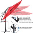 thumbnail image 4 of Topeakmart 10ft Hanging Umbrella Patio Sun Shade Offset Outdoor Market Cantilever Umbrella with Crank & Cross Base, Red, 4 of 15