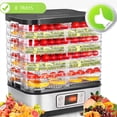 thumbnail image 3 of Qhomic Electric 400W 8 Trays Food Dehydrator Machine with Fruit Roll Sheet, Digital Timer, and Temperature Control for Meat or Beef Fruit Vegetable Dryer, 3 of 11