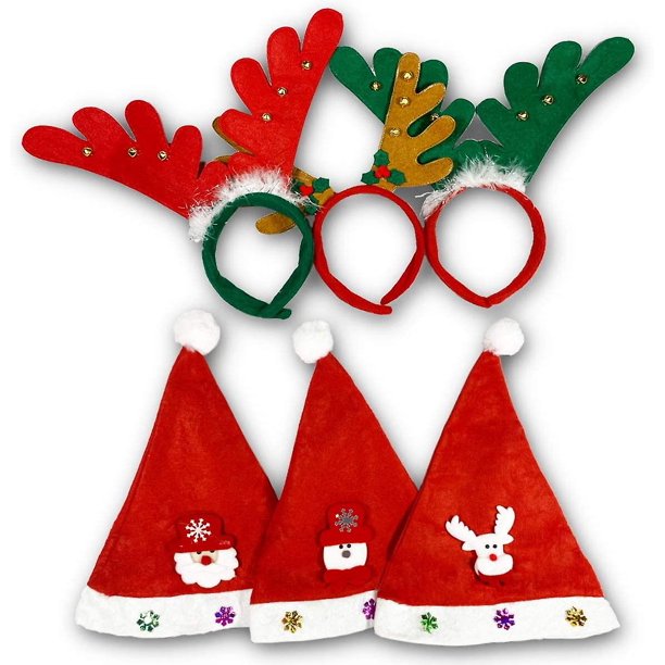 Diademas de Navidad, 6 piezas de Santa Claus, cornamenta de reno, diademas de elfo, diademas de árbol de Navidad, decoración de fiesta de Navidad, regalos Diademas de Navidad, 6 piezas de Santa Claus, cornamenta de reno, diademas de elfo, diademas de árbol de Navidad, decoración de fiesta de Navidad, regalos