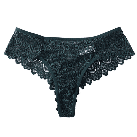 Meiodtion Underwear for Women Plus Size Cheeky Comfort Breathable Panties Sexy Elegant Thong Low Waist Panty Green M