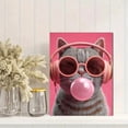 thumbnail image 2 of UXIEQU Cool Cat Bubble Gum Headphones Canvas Wall Art 15.75x11.81 Inches, 2 of 8