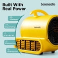 thumbnail image 5 of SereneLife Air Mover, 3-Speed Blower Fan with Adjustable Angle, 2500 CFM Airflow, Portable Dryer for Ventilation, Circulation, and Drying in Homes, Garages, and Worksites, Yellow, 5 of 5