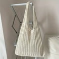 thumbnail image 3 of Knitted Shoulder Tote Bag Large Crochet Beach Purse Summer Handbag for Women Stylish Boho Accessory, 3 of 6