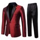 thumbnail image 4 of RKSTN 2PC Men's Tuxedo Suits Turndown Collar Single Breasted Button Printed Dress Suit Set Mens Oversized Lapel Slim Fits Print Blazer Jacket and Pant 2 Piece Set Wedding Performance Prom Dress Set, 4 of 9