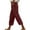 Wine, variant on Diufon Women's Cargo Pants Elastic High Waist Drawstring Lounge Pants 3/4 Solid Color Pants with Pockets