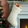 thumbnail image 3 of Old World Christmas Knit Christmas Mantle Stocking, White Plush, 24in, 3 of 3