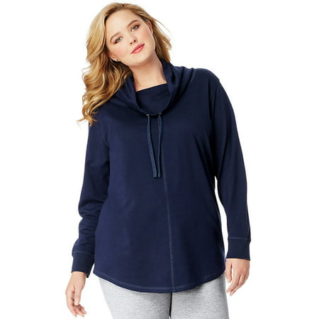 Just My Size Plus-Size Women's French Terry Cowl Neck Tunic - Walmart.com
