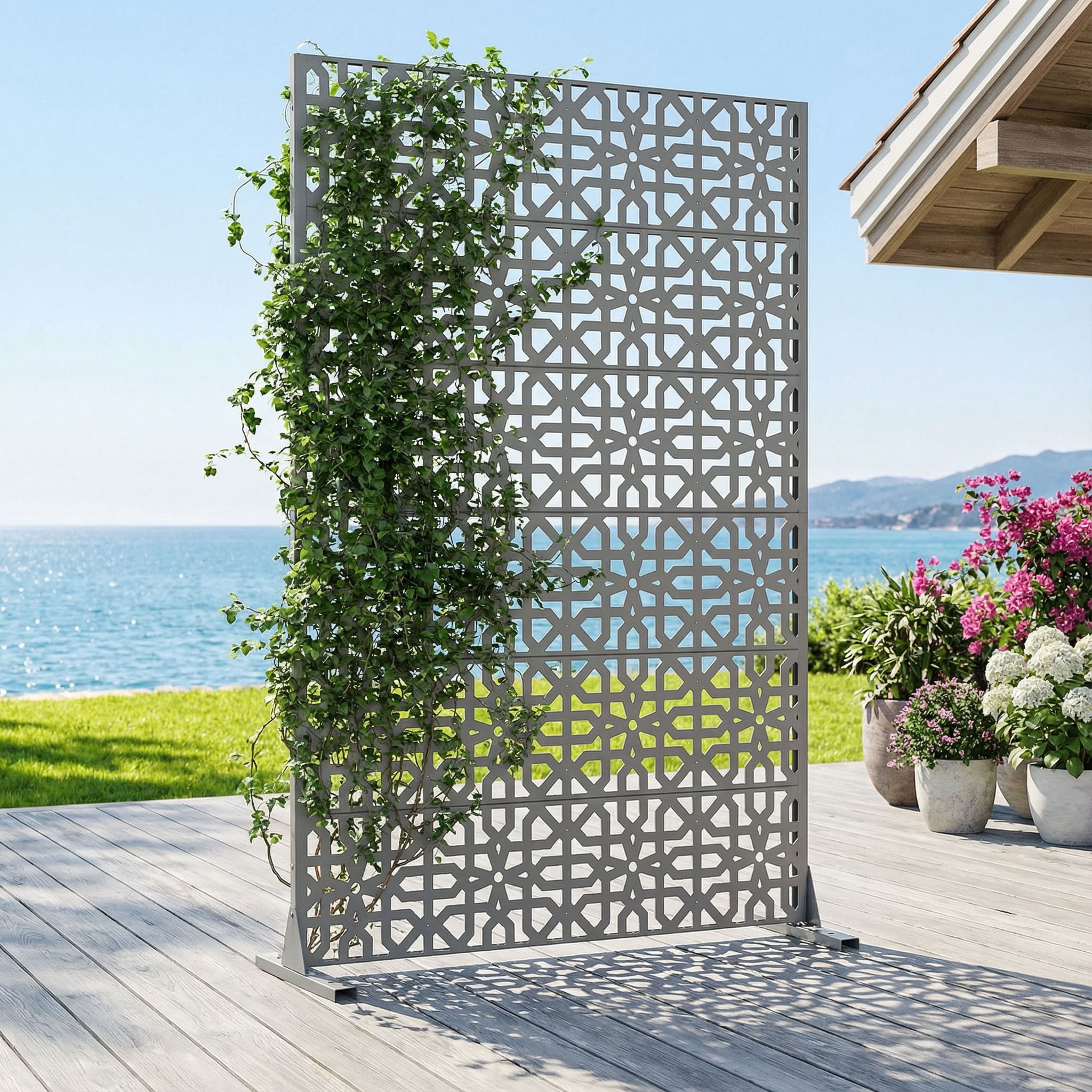 MAYEERTY 6 Panels Outdoor Privacy Screen, Metal Decorative Privacy Fence, Privacy Panel for Patio, Balcony, Backyard, Garden