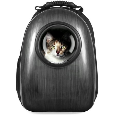 Best Choice Products Pet Carrier Space Capsule Backpack, Bubble Window Padded Traveler, Charcoal Gray, for Cats, Dogs, Small Animals, with Breathable Air (Best Cat Carrier For Nervous Cats)