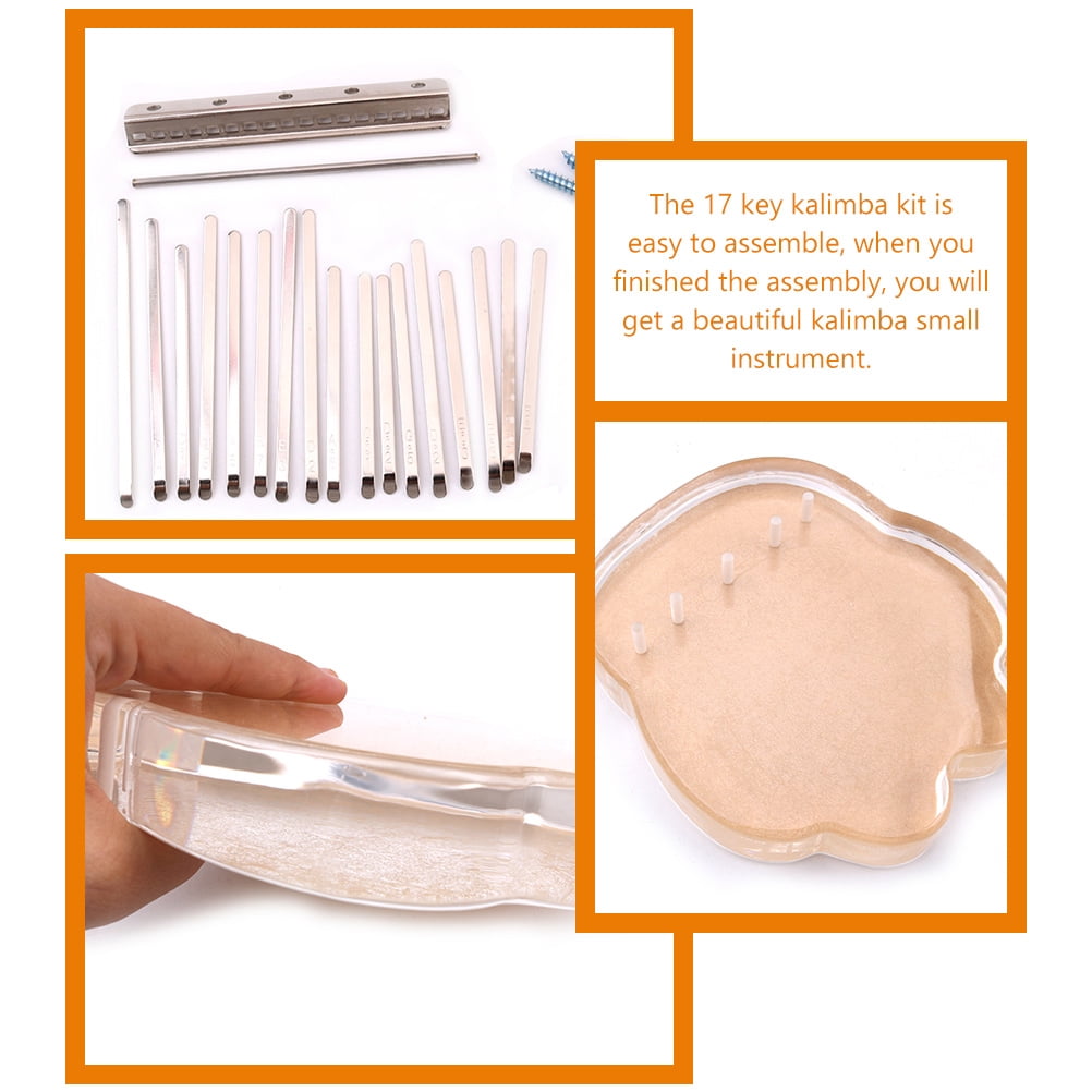 17-Tone Kalimba Finger Piano Kit with Keyboard Stand and Assembly Accessories for Kids and Beginners