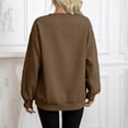 thumbnail image 4 of ManxiVoo Women's Crewneck Sweatshirt Long Sleeve Loose Fit Casual Pullover Top Spring Fall Essentials S Size Khaki, 4 of 6