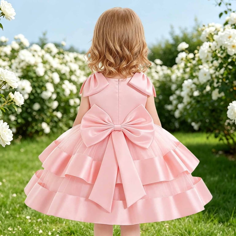 bow design dress Jajaho Flower Girl Satin With Sleeveless Mesh Layered Puffy Wedding Birthdary Gown 6m-3y, Infant Girl's, Size: 6-9 Months, Pink Mirella Smocked Bodice Maxi franchise: chalamet Velvet fabric Size & Color:[Brown] 39 EU /24.1-24.5 cm Bridal gown