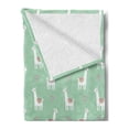 thumbnail image 2 of Llama Soft Flannel Fleece Throw Blanket, Candy Cane Hearts Fun Pattern on Pastel Background, Cozy Plush for Indoor and Outdoor Use, 60" x 80", Mint Green Multicolor, by Ambesonne, 2 of 5