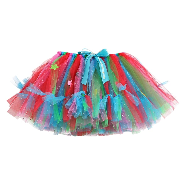 Utlike Jupes pour Filles, Jupe en Tulle Colorée à Couches pour Fête d'Enfants, Taille 8 Ans-10 Ans