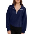 thumbnail image 2 of Half Zip Pullover Sweatshirt For Women Long Sleeve Casual Pullover Fleece Sweatshirt For Women Soft Sweatshirt 1/4 Zip, 2 of 6