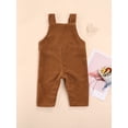 thumbnail image 2 of Qiylii Baby Girls Corduroy Bib Pants, Solid Color Square Neck Jumpsuit, 2 of 9