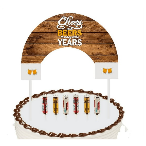 Cake / Food / Cupcake / Desert Decoration Banner Decorating Topper Kit Cheers and Beers