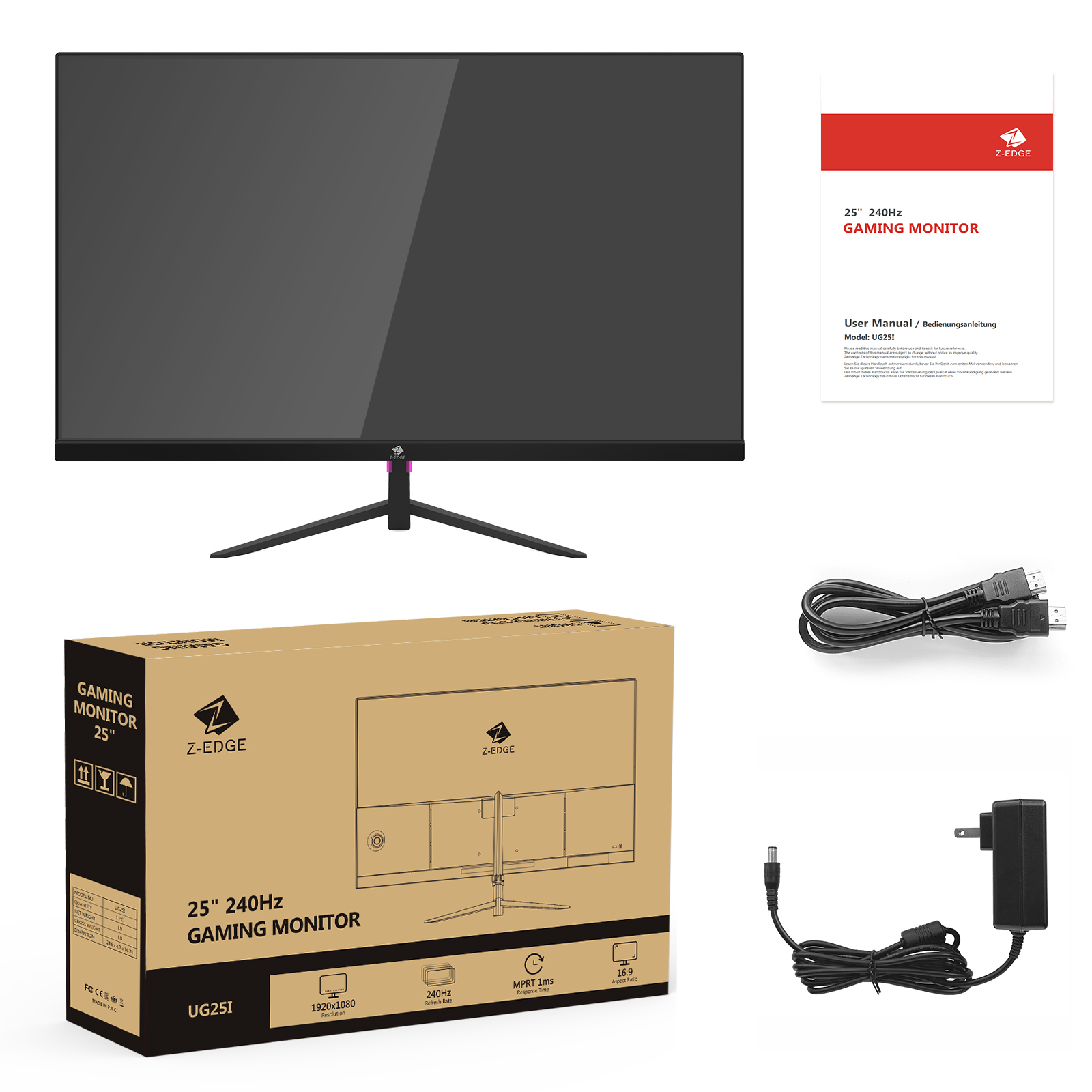Z-EDGE 25インチ 240Hz ゲーミングモニター Z-EDGE 25 inch (24.5 inch) Gaming Monitor 240Hz 1ms MPRT