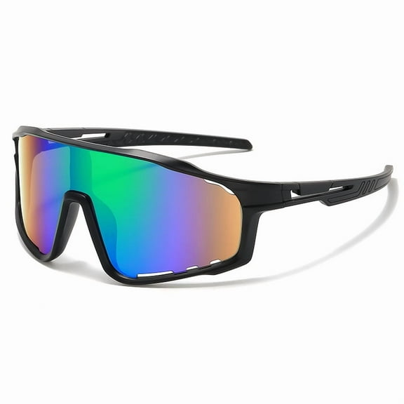 Sports Outdoor sunglasses, sports windproof and dustproof goggles for Men, Polarized Sunglasses for Women Youth UV400 Protection Running (Black framed green mercury)