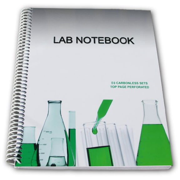 Pre-Owned Lab Notebook 50 Carbonless Pages Spiral Bound (Top Page Perforated), 9780988354913, 0988354918, Paperback,