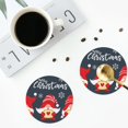 thumbnail image 4 of Vsdgher Cute Christmas Gnomes (2) Leather Coasters for Drinks, Durable Drink Coasters 4 Set for Tabletop Protection, Luxurious Home Décor and Housewarming Gift ( {designName})Round Shape, 4 of 6