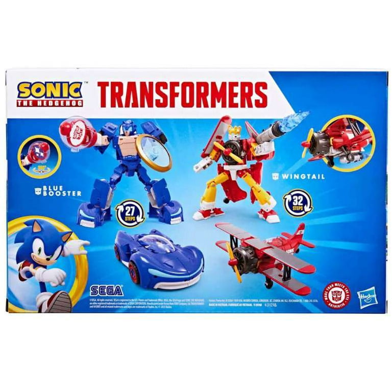 トランスフォーマー x ソニックコラボ ウイングテイル & ブルー ブースター Transformers Collaborative Mash Up! Wingtail & Blue Booster Action