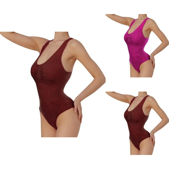 Women's Soft Shimmering Silver Thread Yoga Bodysuit With Waist Cinching Design Capri Pants For Women Petite