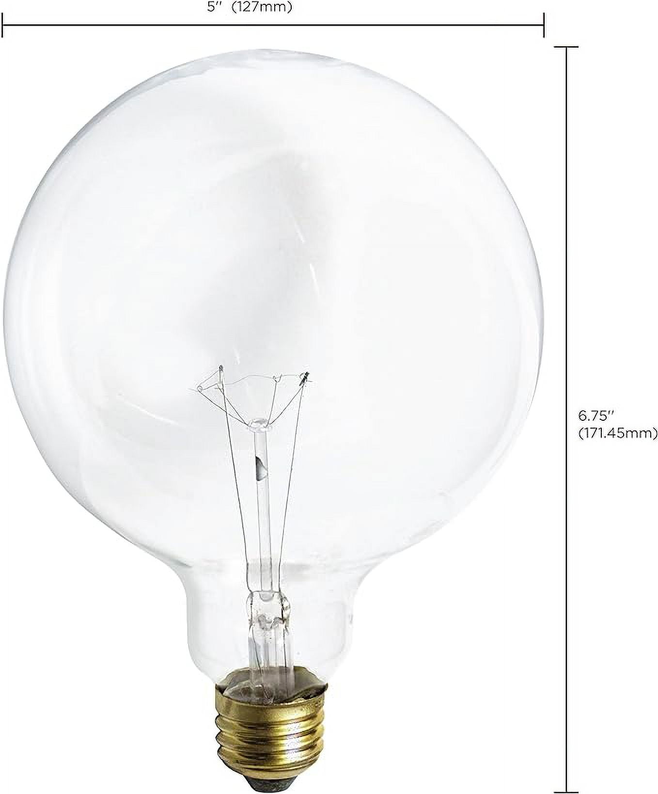 SATCO S3012 Incandescent G40 Globe Bulb 60W 120V 2700K 580L E26 Medium Base (24 Pack)