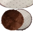 thumbnail image 6 of ZHIMAO 1pc Blended Plush Rug Solid Round Anti-Slip Carpet Bathroom Floor Mat Soft And Warm Skin-friendly Shaggy Rug Household Supplies Brown 40CM, 6 of 9