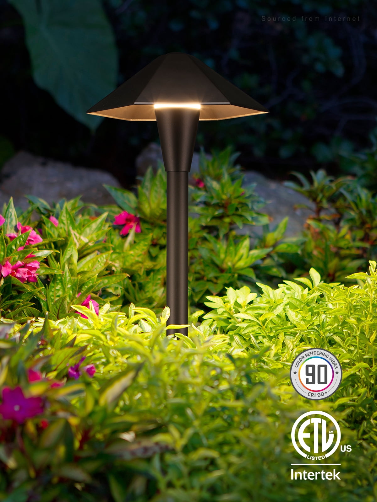 12 Pack 5CCT LED Landscape Pathway Lights, 1800K/2700K/3000K/4000K/5000K, 12-24V AC/DC Low Voltage, IP65 Waterproof, Oil Rubbed Bronze Aluminum