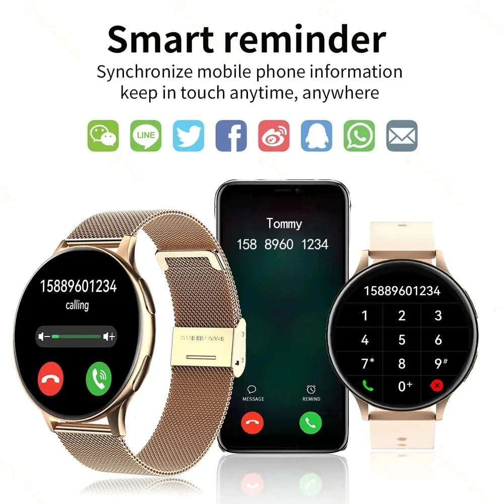 Senbaida 2023 Smart Watch Round Smartwatch Bluetooth Call Men Women Fitness Tracker Bracelet Custom Watch Face Watches For Android Ios Silver 1 Other