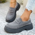 thumbnail image 7 of Domzle Loafers for Womens Dress Shoes Slip on Loafers Platform Business Casual Non-Slip for Daily Office Work Dressy Heeled Chunky Sole Gray, 7 of 7