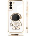 thumbnail image 4 of for Samsung Galaxy S22 Plus 5G Case Astronaut Plating Electroplate Luxury Elegant Case Camera Protector Kickstand Shockproof Protective Corner Back Cover Galaxy S22+ 5G Case -White, 4 of 10