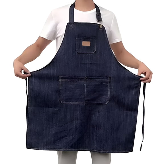 TELOLY 2026 New Adults Apron Adjustable Housekeeping Denim Apron with Pocket Cooking Accessories for Women Men for Cooking, Baking, Gardening, Bbq, Workshop