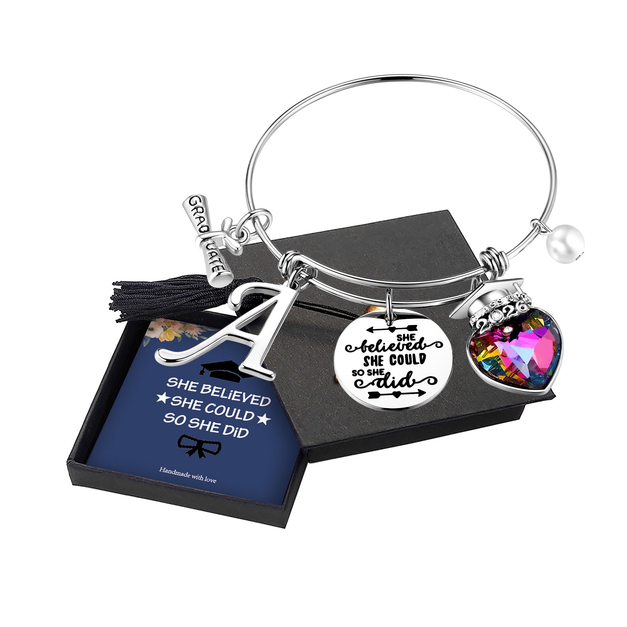 Turandoss 2026 Graduation Gifts for Her Class Of 2026 Inspirational Bangle Bracelet Trendy Jewelry Gifts High School College Senior Grad Gifts for Her Women Best Friends Sister Grad Present