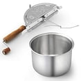 thumbnail image 4 of Cook N Home Basics 6 Quart Stovetop Popcorn Popper, Hand Crank Popcorn Maker with Metal Gears and Stirring System, Stainless Steel Popcorn Pot for Homemade Popcorn, 4 of 7